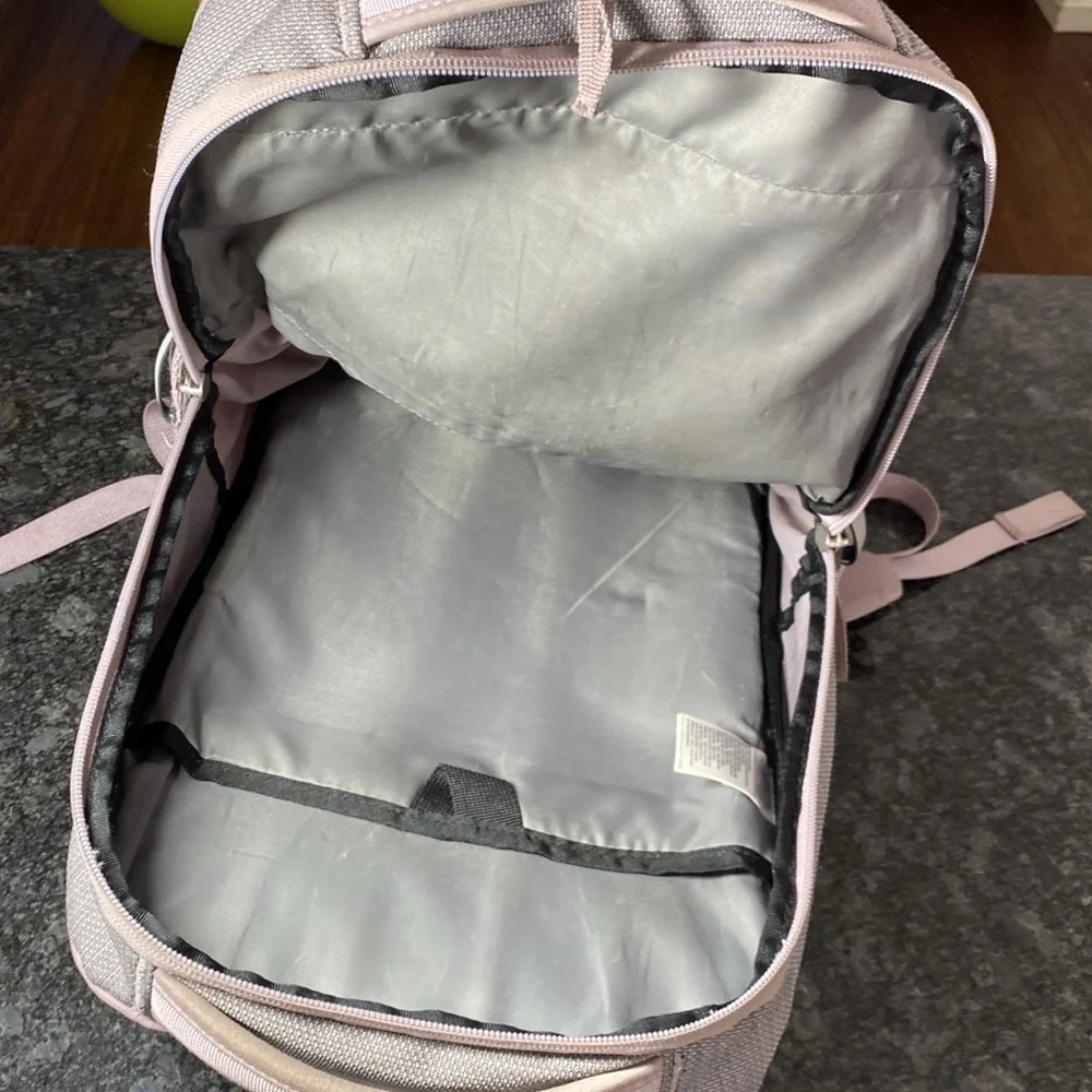 The North Face Jester Backpack Purple Grey Hiking School Travel